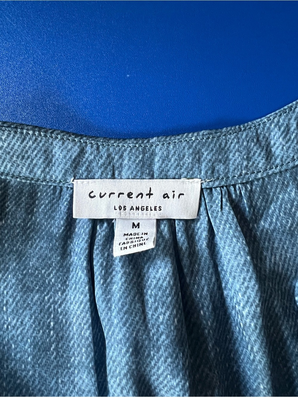 Current Air Slate Blue V-Neck Ruffle Maxi Dress - Picture 7 of 9